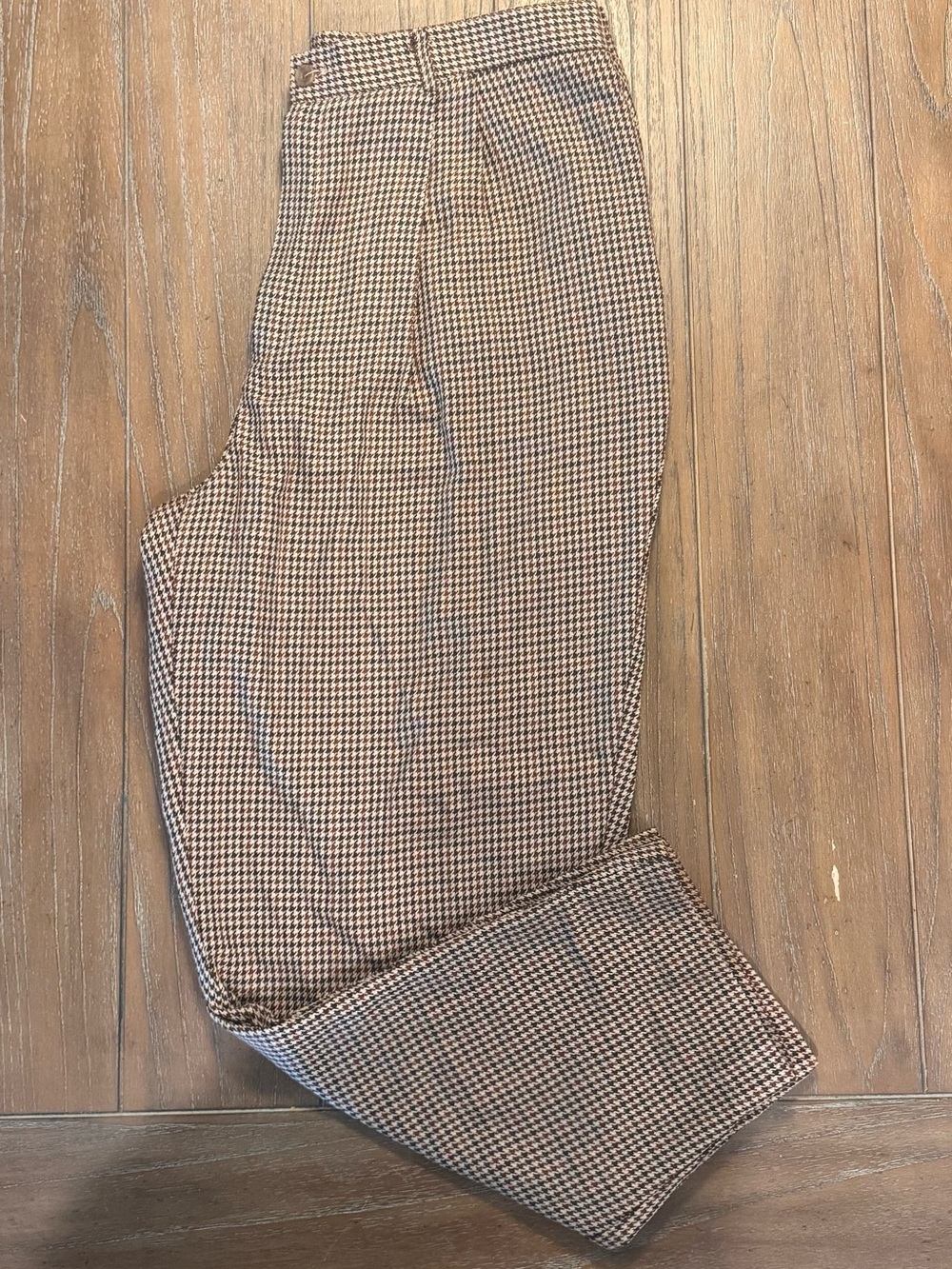 Worthington Brown and Cream Houndstooth Trousers